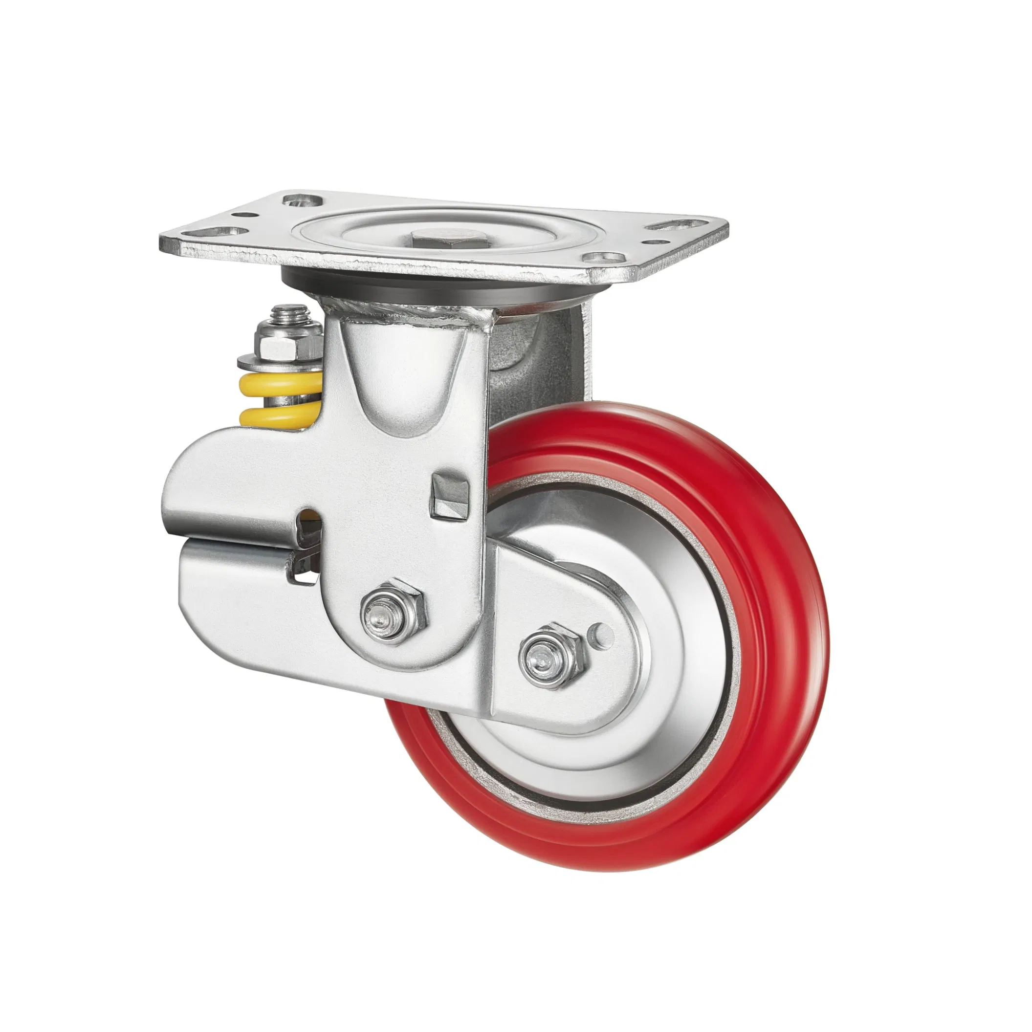 Heavy Duty 5" 6′ ′ Iron Core PU Single Springs Swivel Shockproof Caster Wheel