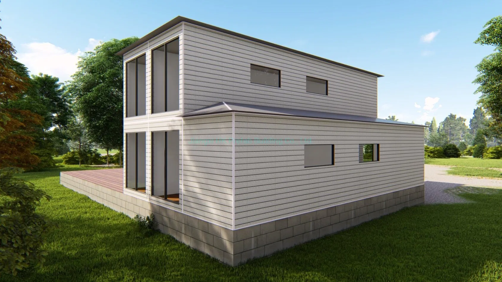 Luxury Modular Modern Prefab Prefabricated Shipping Container House with Garage.