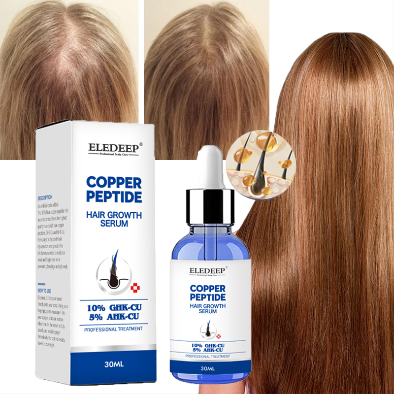 Factory Price Ghk-Cu Copper Peptide Hair Growth Serum Scalp Repair Hair Regrowth Blue Copper Peptides Hair Care Serum