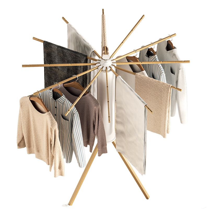 Portable Rotatable Octopus-Shaped Folding Clothes Drying Rack for Home Balconies