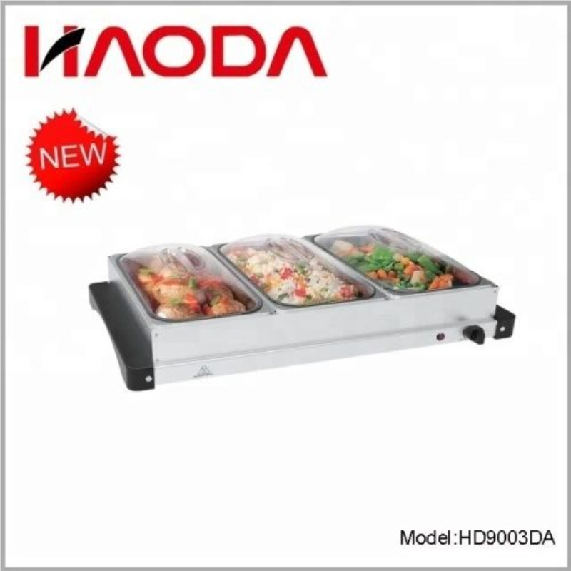 Fashion Portable Multi-Zone Temperature Control Picnic Hotel Stainless Buffet Food Warmer Plate
