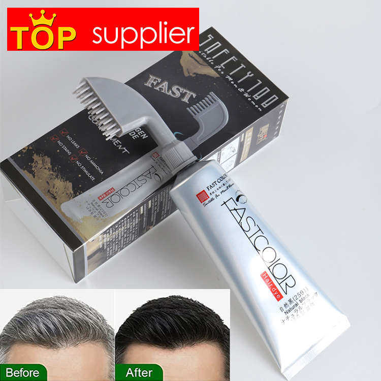 Fully Factory Customized Brand Easy Use Fastcolor Hair Dye Comb Black Hair Coloring Cream