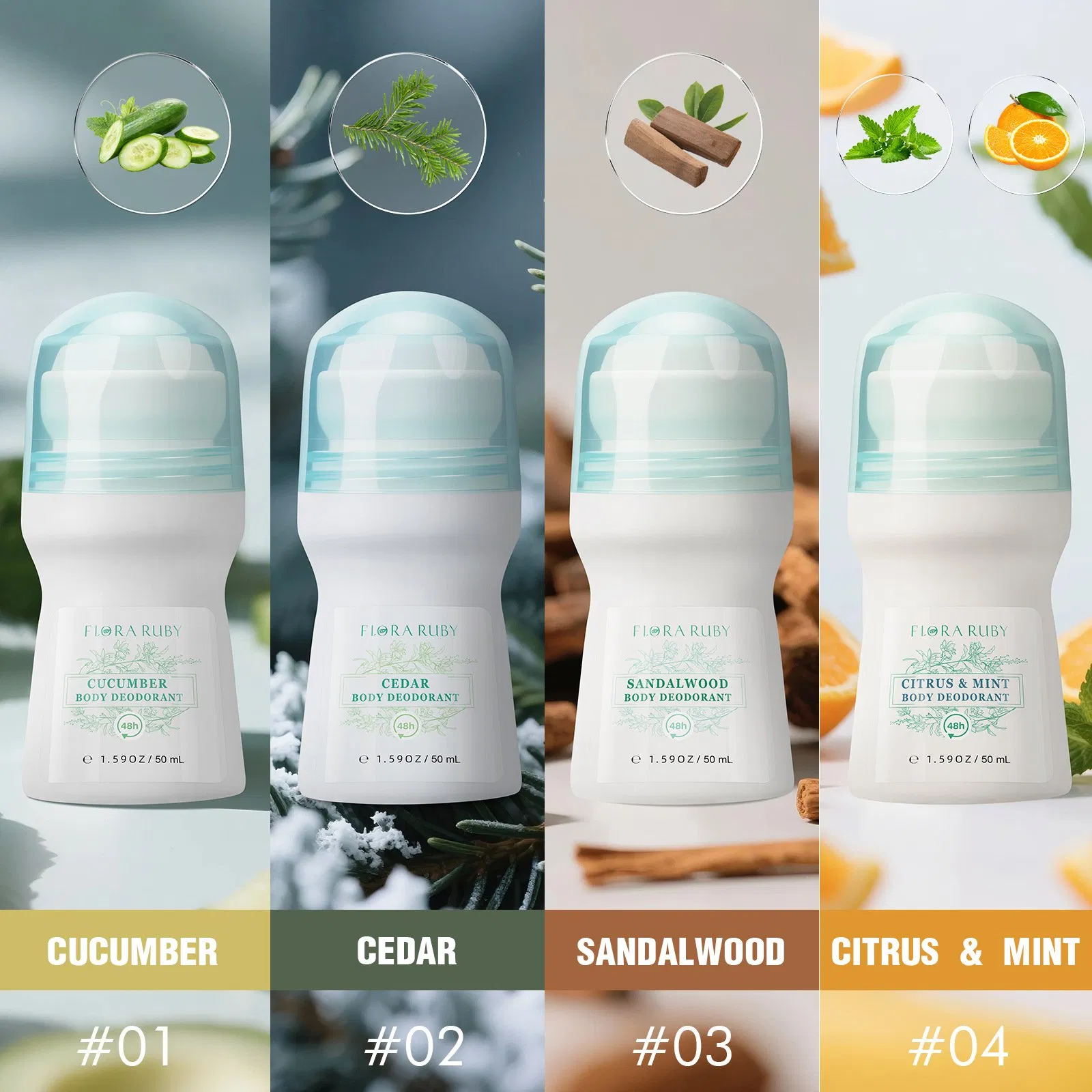 Soothing Sensitive Skin Deodorant with Organic Pearl Beads Formula