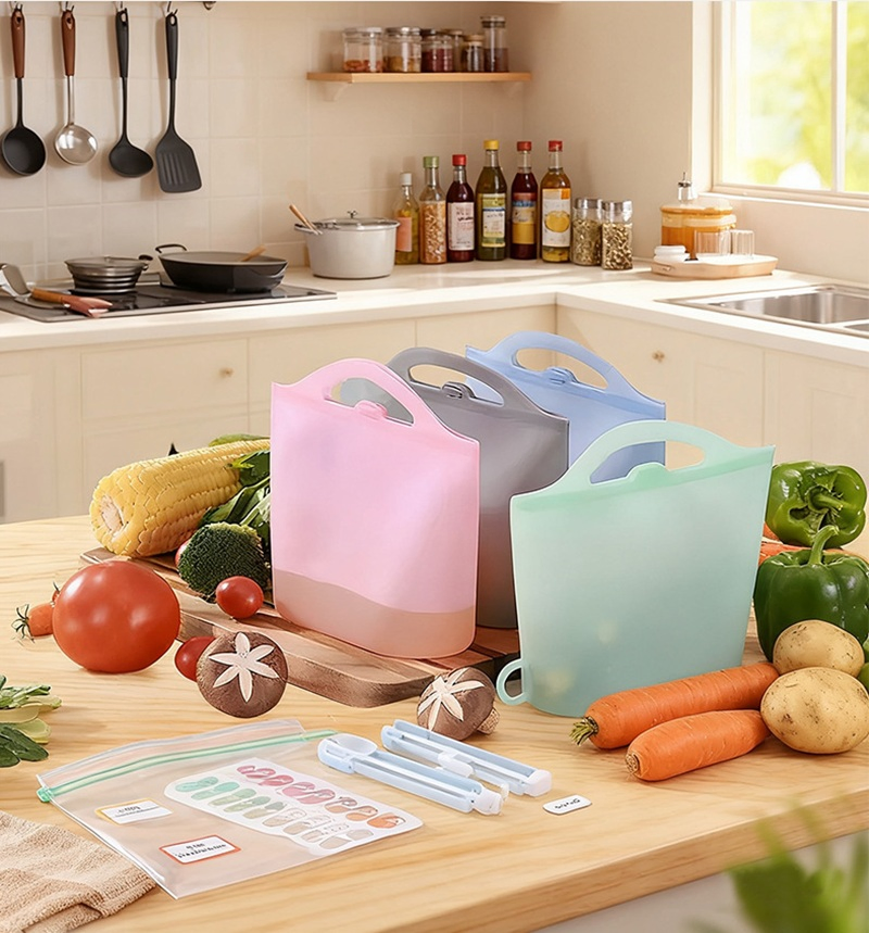 Eco-Friendly Silicone Food Storage Bags for Fresh Produce