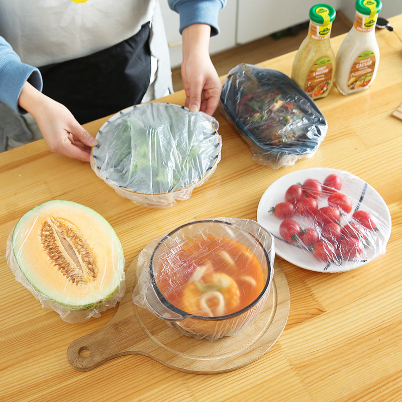 Disposable Dustproof Fresh Nets Food Keeping Film Cover Plastic Plate Fruit Bowl Cover with Elastic Band