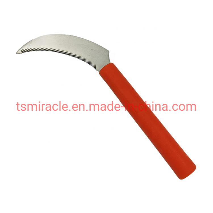 Low Price Carbon Steel Cutting Garden Farming Tool Grass Tooth Sickle with Wooden Handle Purning Sickle