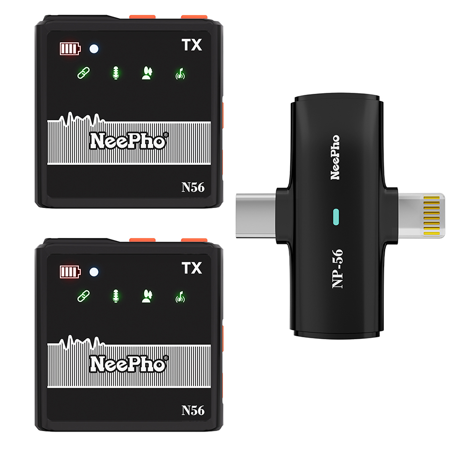 New Mini Microphone with Noise Cancellation Wireless Lavalier Microphone for iPhone 16 PRO Max/Android/Video Recoring/Host Live Streaming