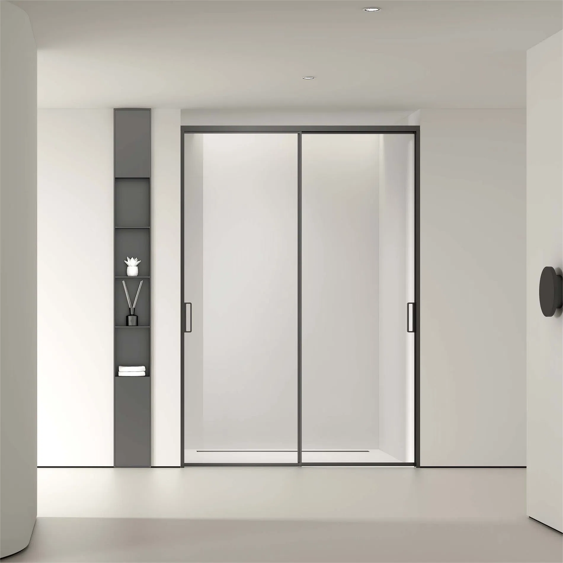 Elegant Shower Enclosure with Modern Faucet and Glass Design