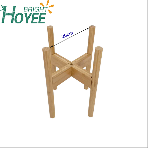 Adjustable Plant Stand Bamboo Indoor Outdoor Planter Stand Extendable for Home and Office