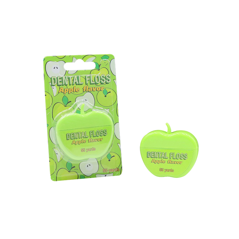 50 Meters Waxed Mint Flavor Nylon Dental Floss Factory Apple Style Dental Floss Dispenser