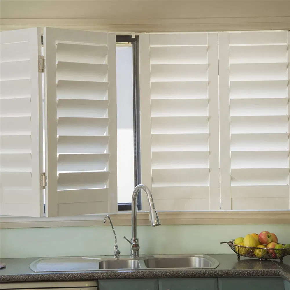 Custom European Style Modern Design Door Window Wood Plantation Shutters