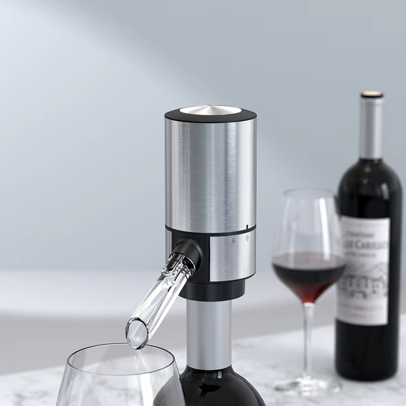One-Stop Service Custom Logo Color Size Stainless Steel Portable Metal Wine Aerator for Badia Al Colle Baileyana Ballatore