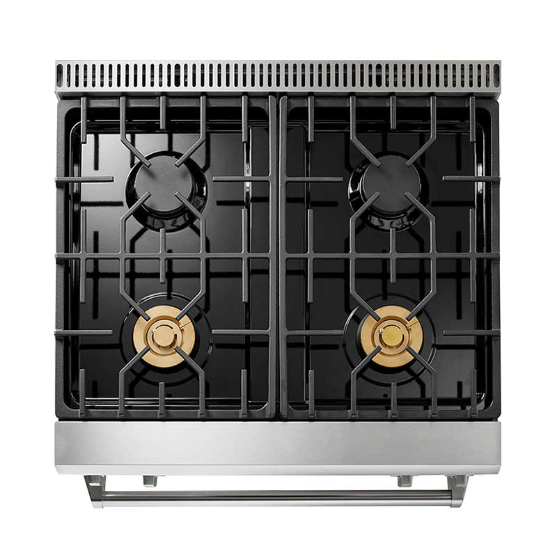 Hyxion Stainless Steel 4 Burner Gas Stove with Front Touch