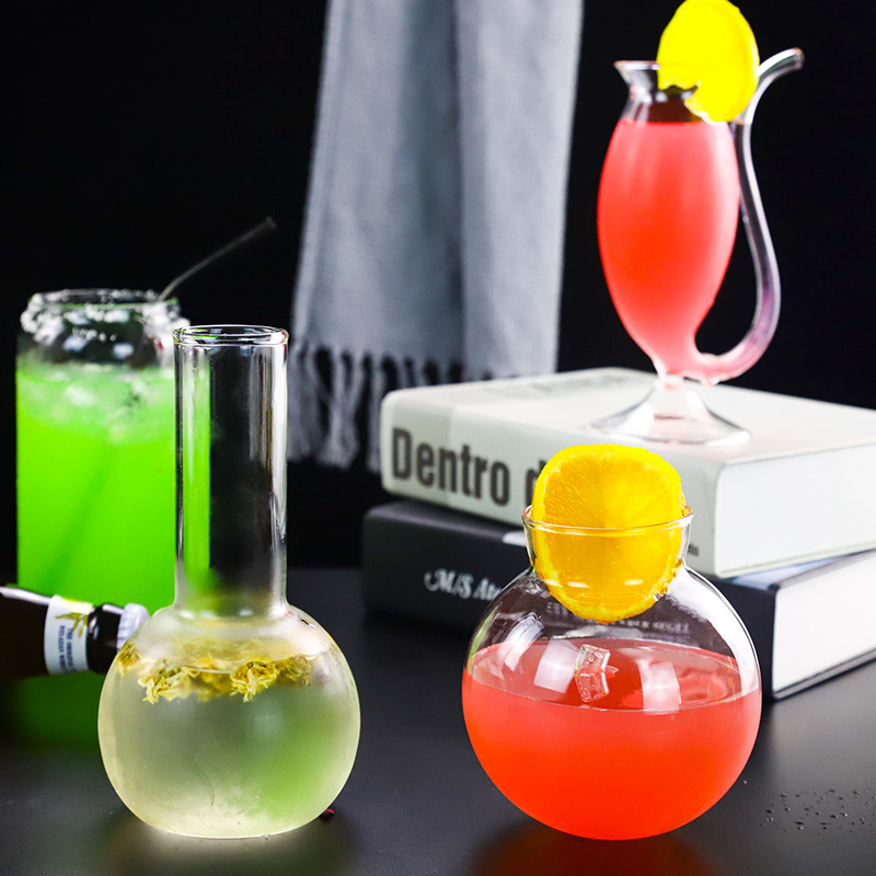 Creative Cocktail Glasses Beer Bottle Red Vampire Rose High Borosilicate Wine Glass Bar Special