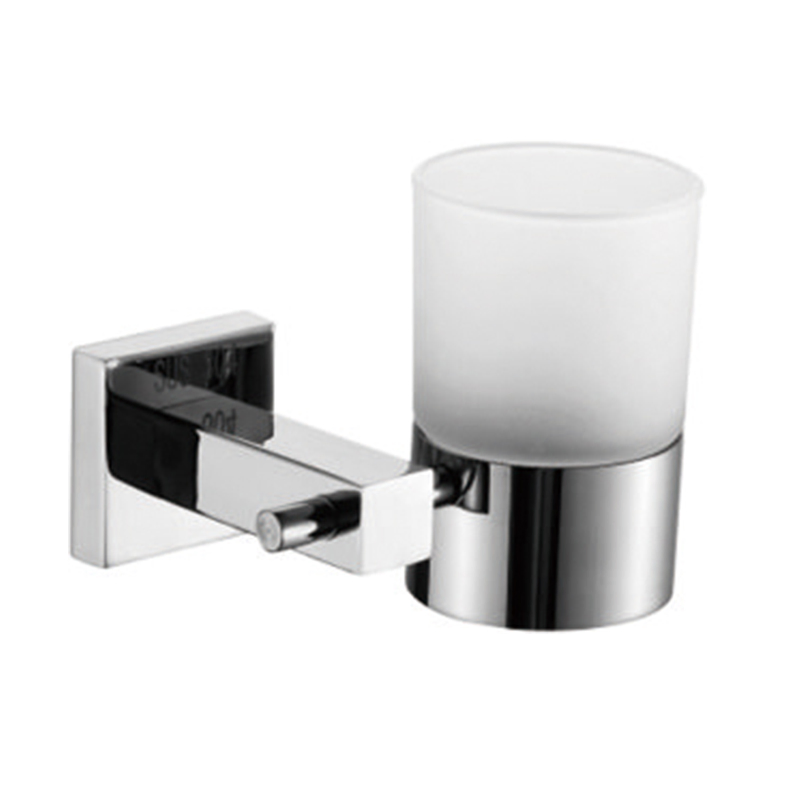 Stainless Steel 304 Cup Holder Toothbrush Holder Single Tumbler Holder with Glass Cup