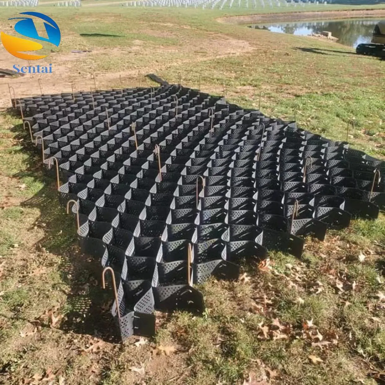 Reinforced HDPE Geogrid Chamber for River Subgrade, Honeycomb Anti Slip Slope Geogrid Chamber for Slope Protection