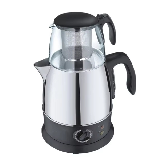 Electric Double Layers Tea Kettle Home Water Kettle with Plastic Double Handle