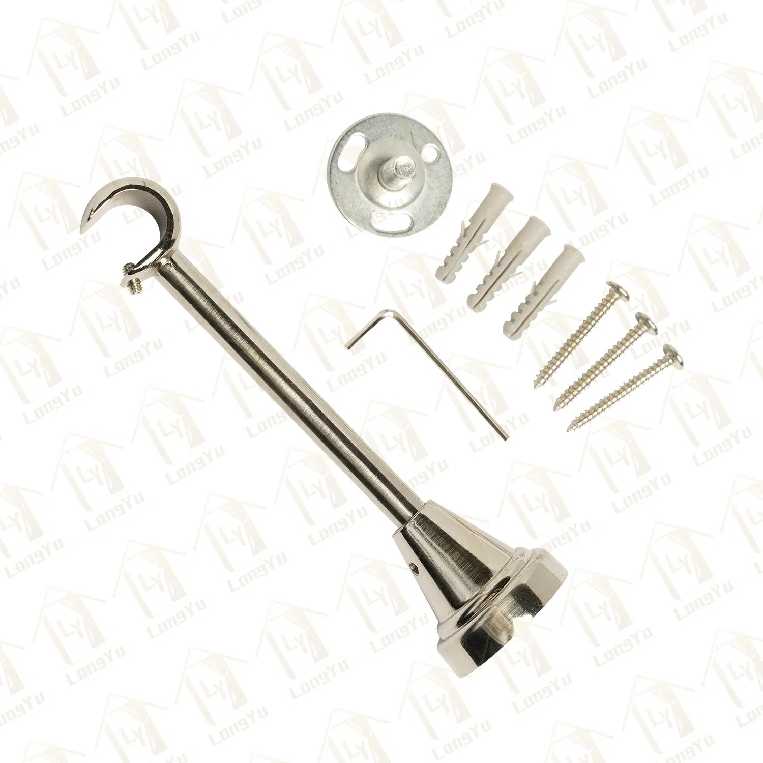 Aluminum Single Curtain Rod Brackets, Curtain Pole Brackets