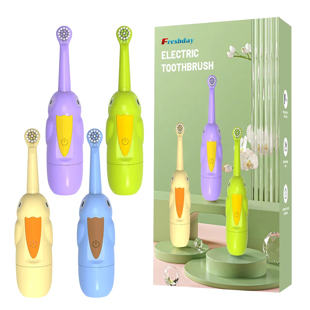 Electric Toothbrush Battery Rotary Cartoon Smart Children Toothbrushes for 3-15 Year Old Kids Waterproof Electric Toothbrush