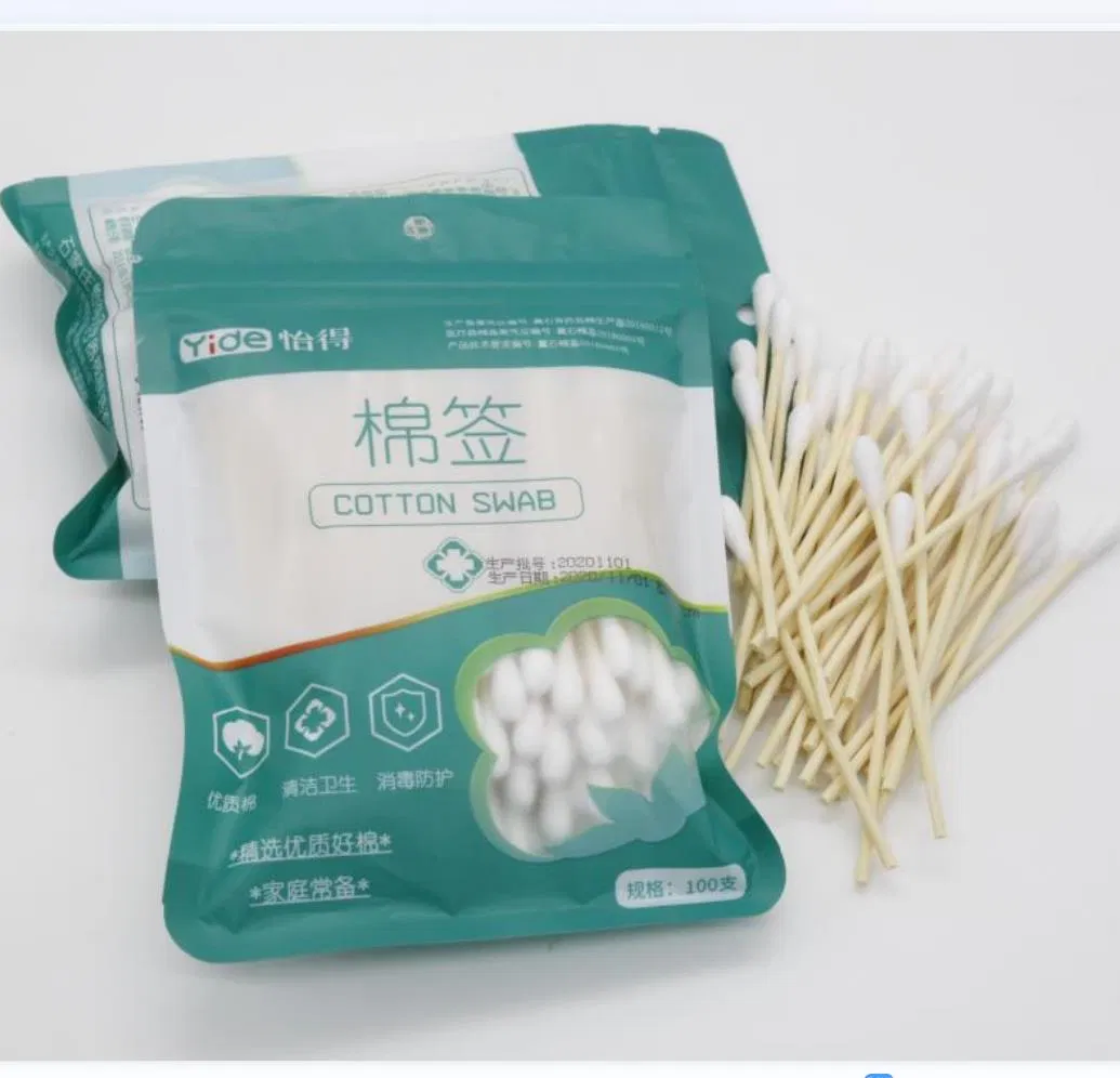 2022 Hotselling New High-End Disposable Cotton Swabs Bamboo Sticks Cotton Swab Wooden
