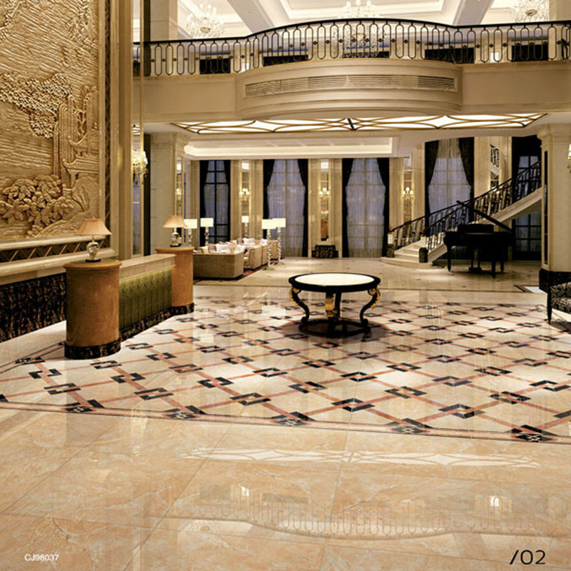 Foshan Marble Look Thin Polished Glazed Porcelain Floor Tiles