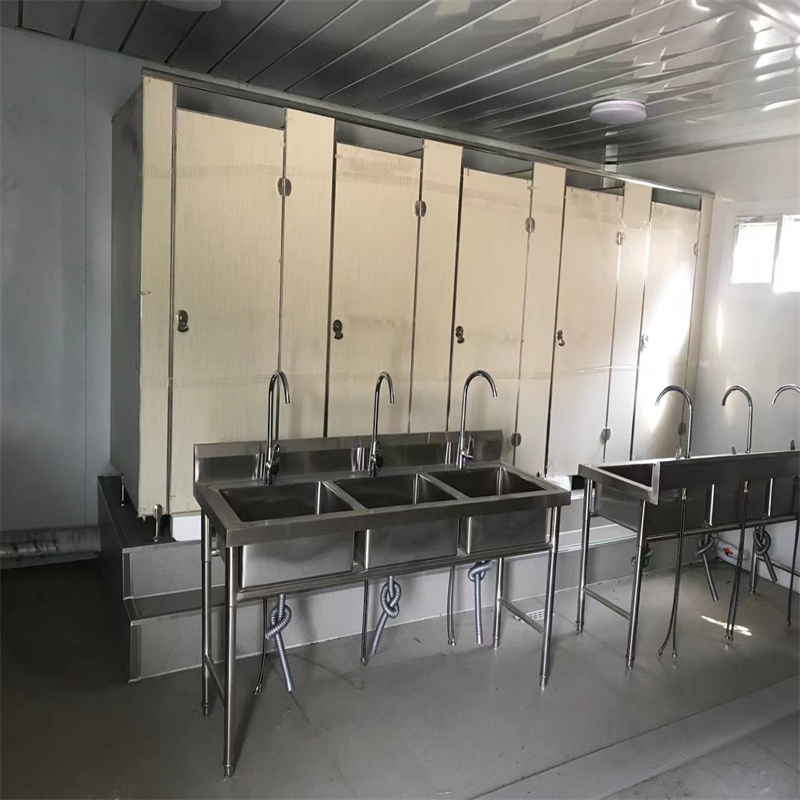 Prefabricated Portable Public Toilet 20FT Modular Container Toilet with Shower for Camping Site