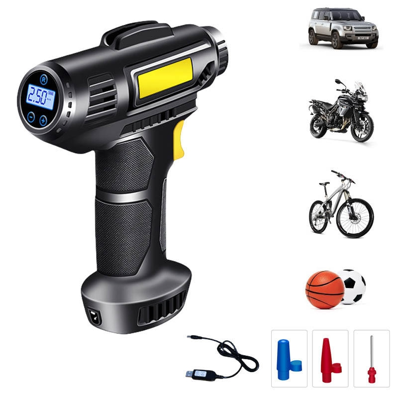 All-in-One Portable Tire Inflator with LED Work Light for Camping and Road Trips