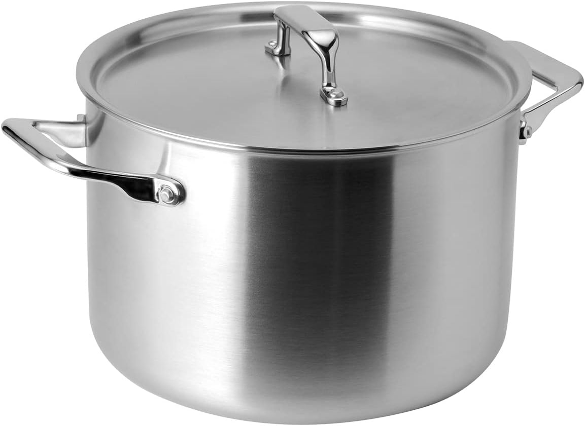 Versatile Durable Stainless Steel Stock Pot with Lid for Home Chefs, Soups and Stews