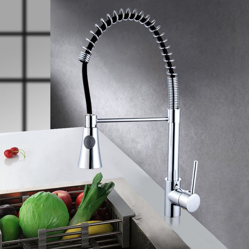 Chrome Kitchen Faucets Brass Faucets for Kitchen Sink Single Lever Mixers Tap Hot Cold Water Kitchen Mixer