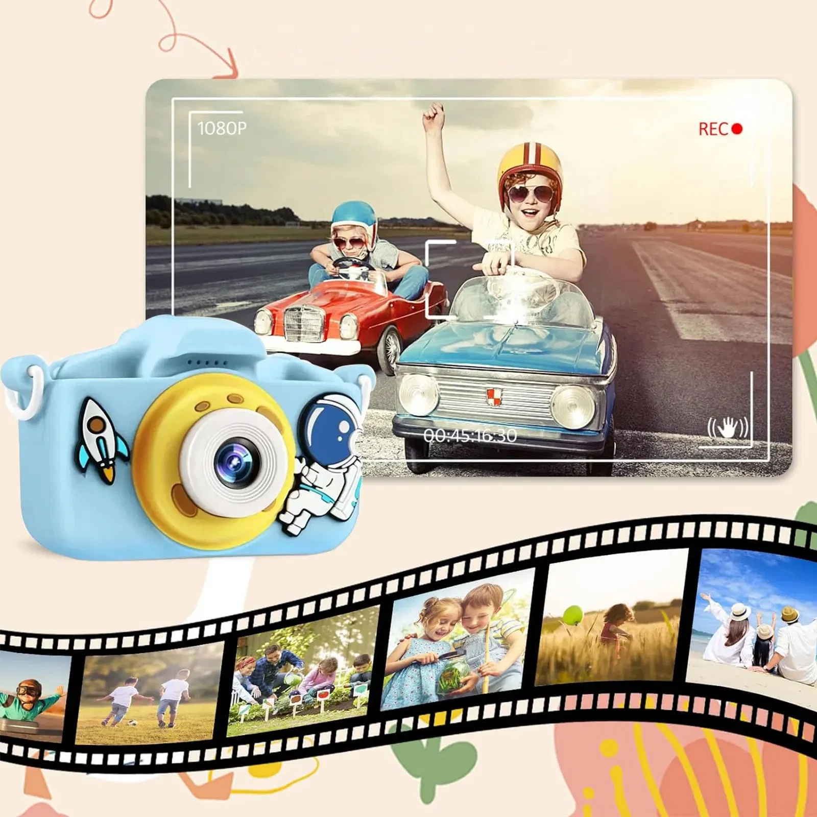 Digital Children Camera Can Take Pictures Video Cartoon Small Camera Toy Kids Party Gift Multifunctional Cameras