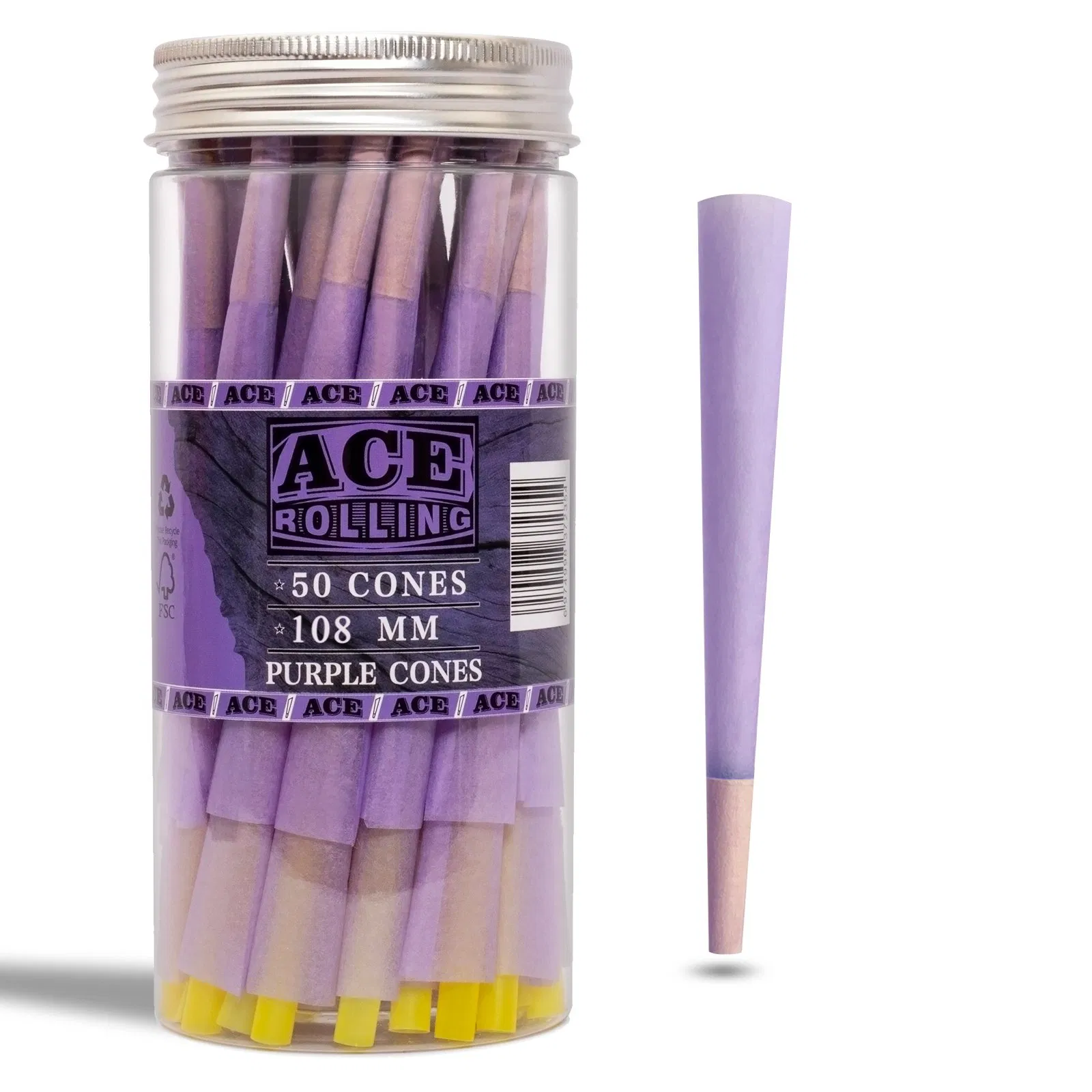 Party Decoration Purple 1000PCS/Box King Size 108mm Rolly Papers