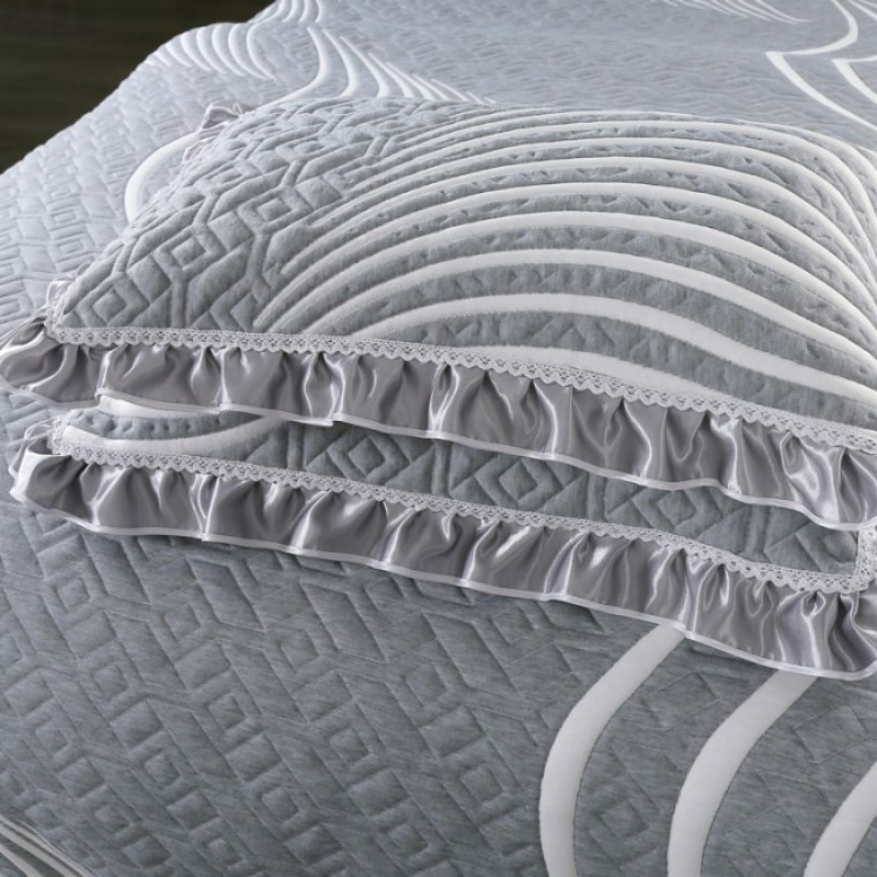 ODM/OEM Home Hotel Textile Knitted Cotton Jacquard Bed Cover Three-Piece Bedding Set Pure Cotton Quilted Bedspread