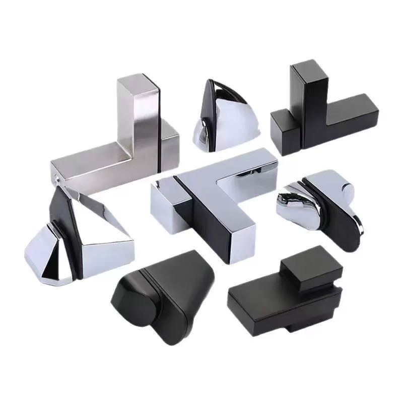 Metal Adjustable Floating Shelf Hardware, Wood/Glass Shelf Bracket Wall Mount, (Black)