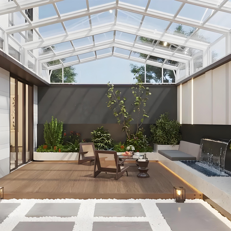 Safety Motorized Extendable Retractable Swimming Pool Screen Telescopic Enclosures Year Round Winter Tempered Glass Mobile Sunroom