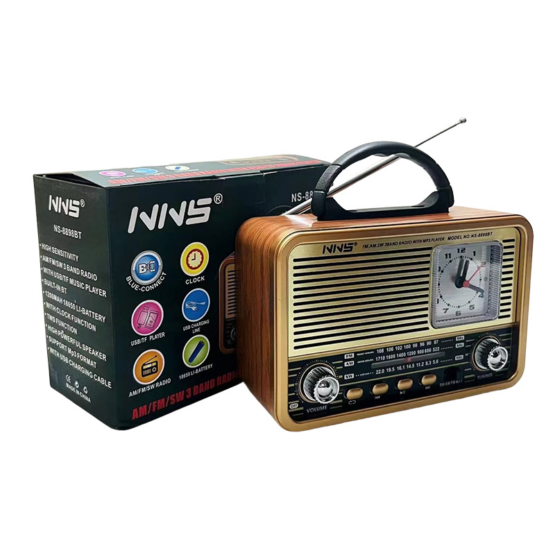 Ретро радио NS-8898BT с Bluetooth и часами