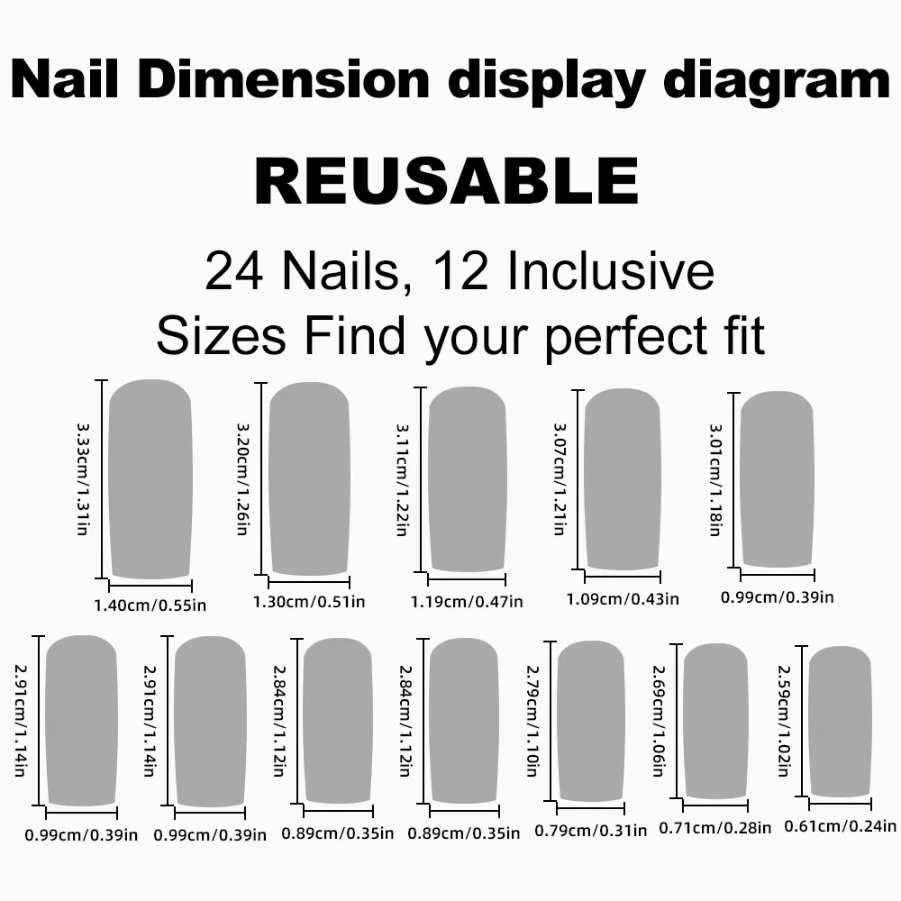 Cross-Border Explosive Ultra-Long Water Pipe European and American Fake Nail Finished Products Rectangular French False Nail Wearable Nail Art