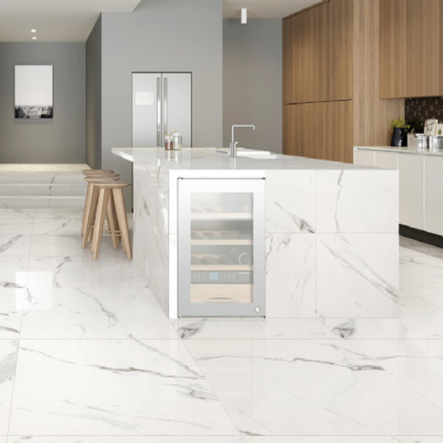 Soft Surface 600X600mm/24" X24" Carrara Glazed Porcelain Floor Tile