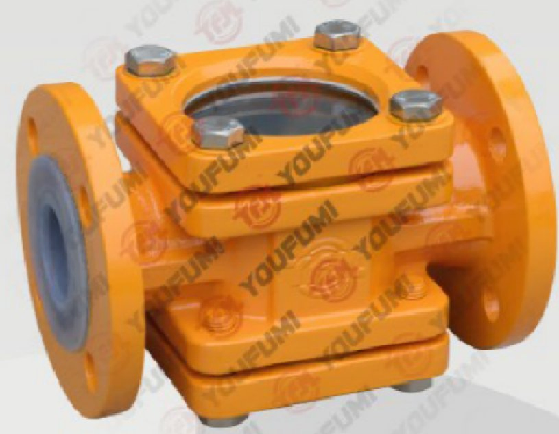 Straight Way PTFE Lined Sight Glass for Chemical Pipeline