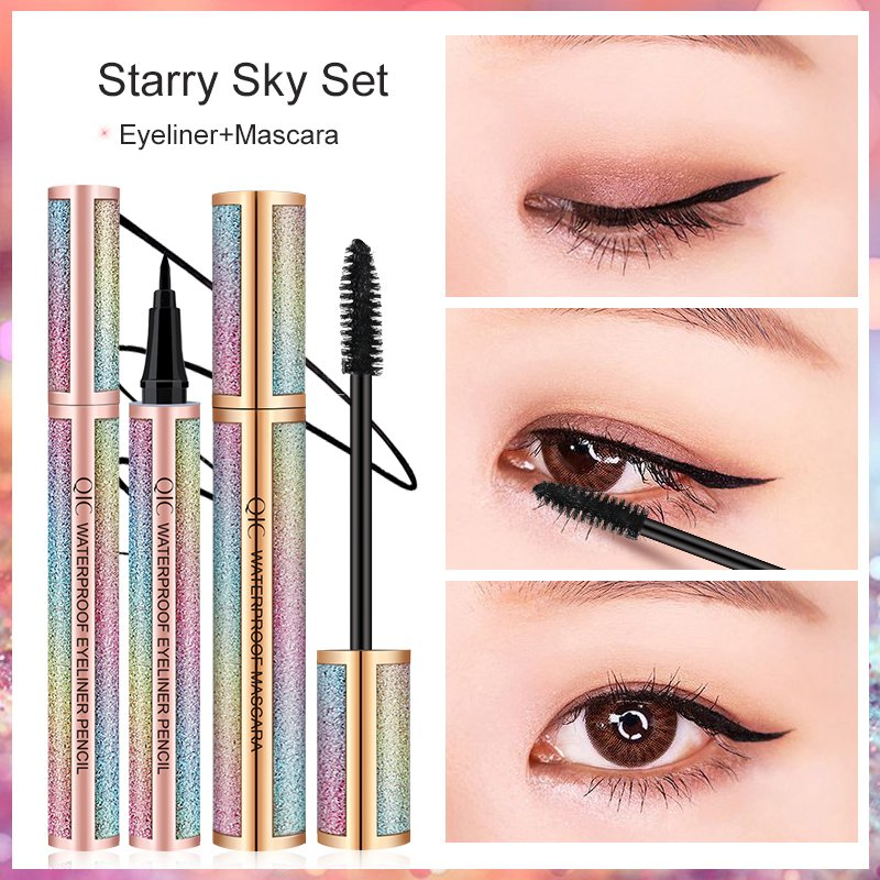 Hot Selling New Eyeliner Easy to Color Matte Waterproof Liquid Black Eyeliner and Mascara Set