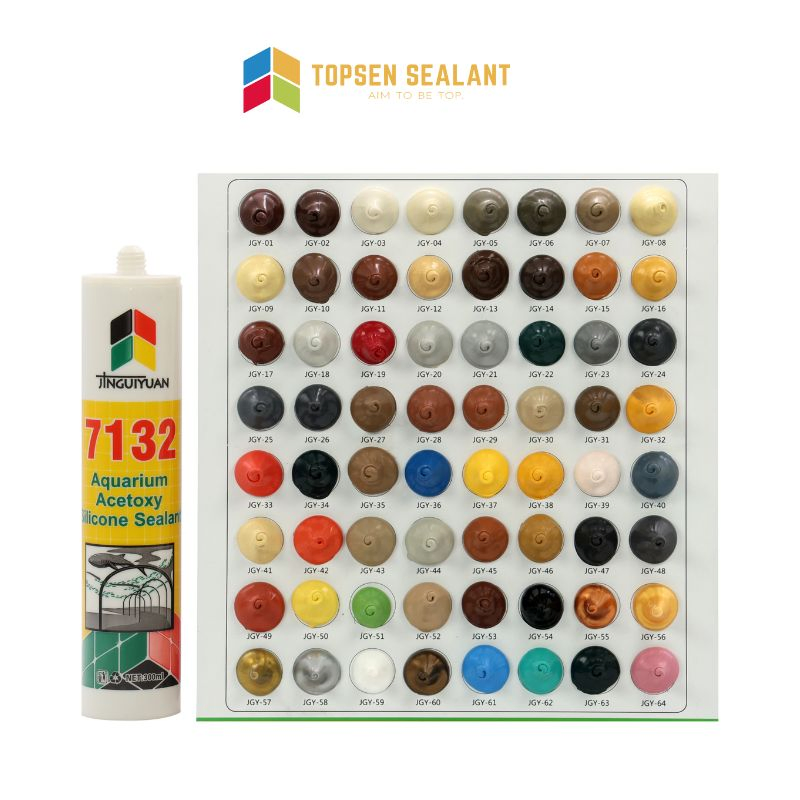 Topsen 7132 Fast-Curing Acetoxy Silicone Sealant Adhesive for Construction & DIY