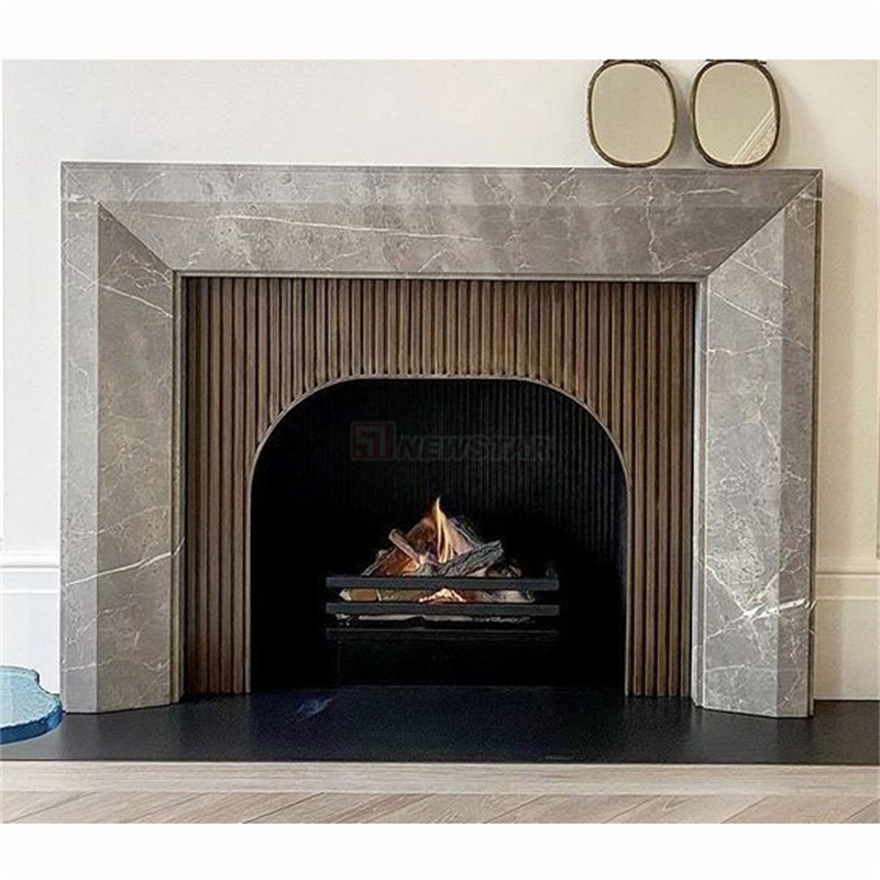 Newstar Stone Sample Style Fireplace Natural Stone Marble Fireplace Stone Mantel Indoor Decoration Marble Fireplace