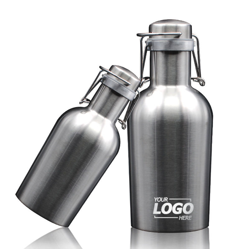 Customized Insulated Water Jug Bottle Glass Vacuum Stainless Steel Growler Beer Growler