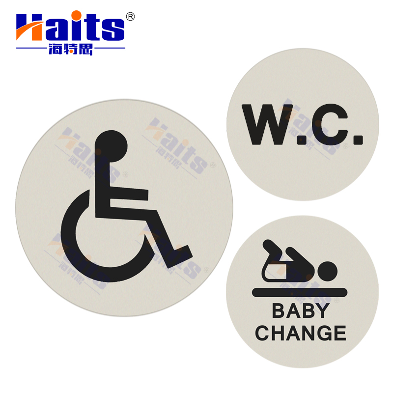 Stainless Steel Door Signage Brush Public Identification Round Door Sign