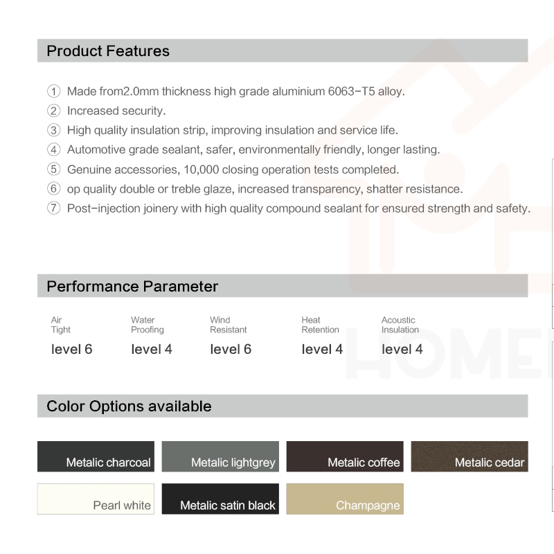 Hmk-75 Residential New Style Sound Insulated Patio Sliding Bi Folding Door, Thermal Break Aluminum Double Glazed Bi Folding Doors
