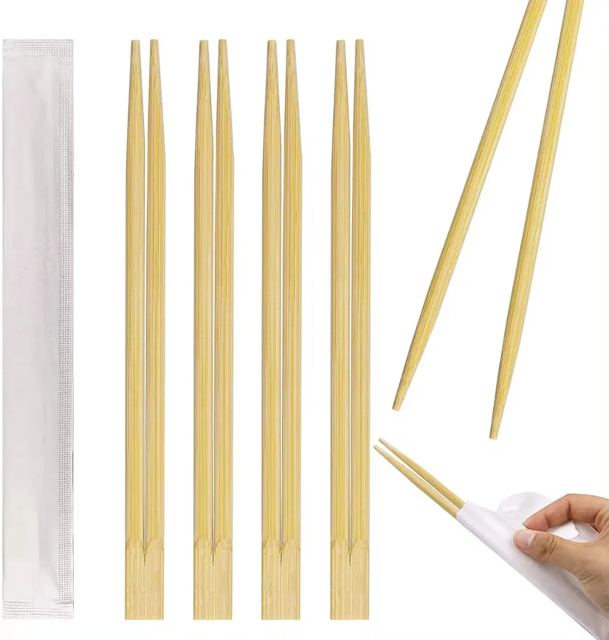Chinese Manufacturers Factory Price Disposable Green Natual Bamboo Twin Chopsticks