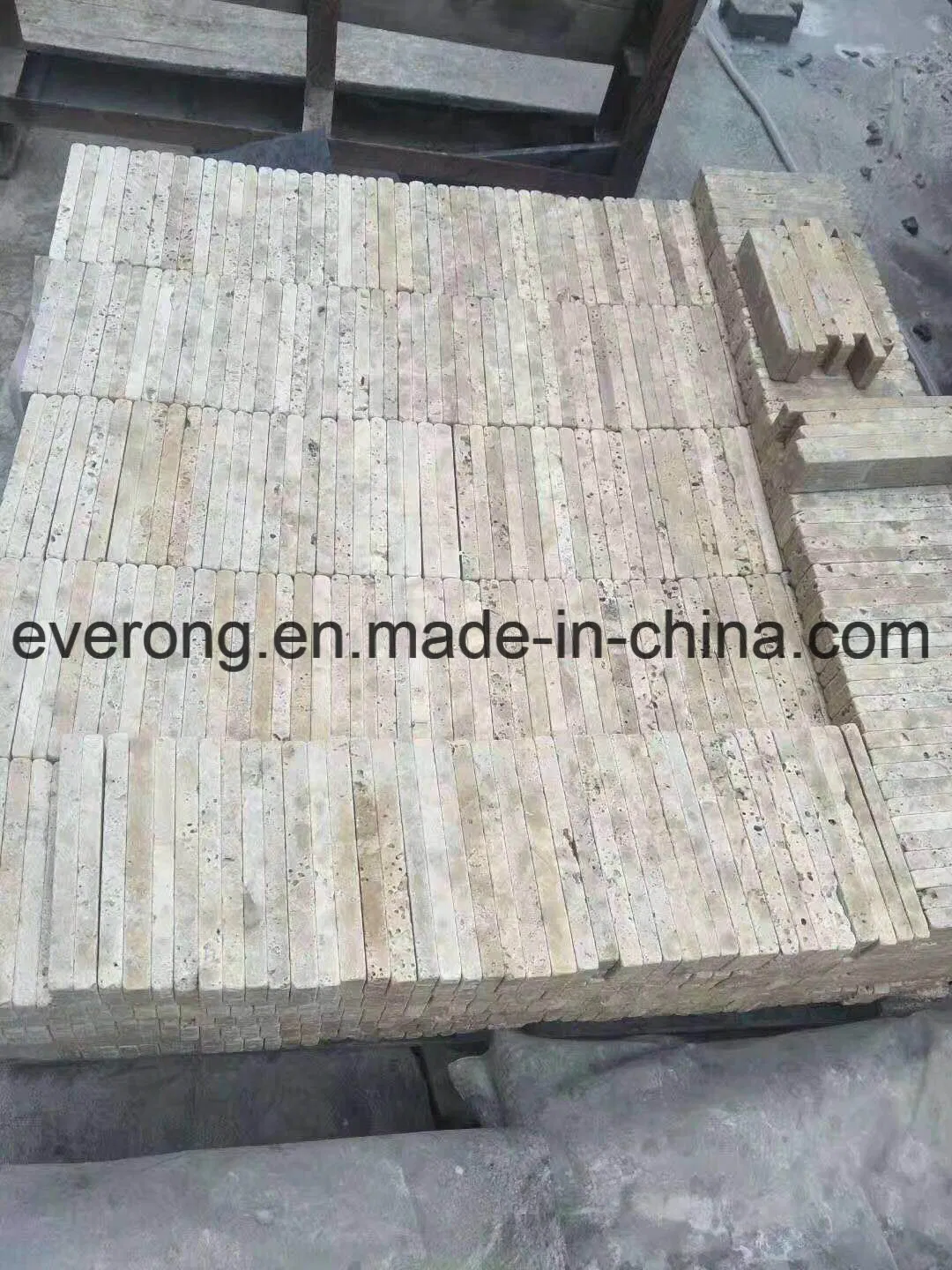 Natural Beige Travertine Tumbled Cobble Stone Paver for Patio, Driveway, Landscape