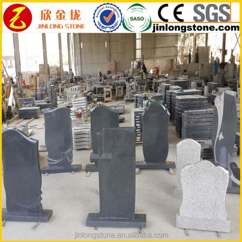 Simple Granite Black Monuments in Russian Style Designs