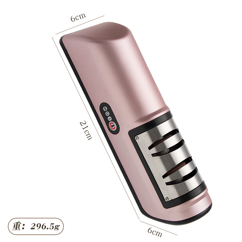 DS-9945PK Multifunctional 3-Stage Electric Knife & Scissor Sharpener, Diamond Abrasive for Straight Edge Chef Knives, Detachable Ceramic Hone Rod for Knives