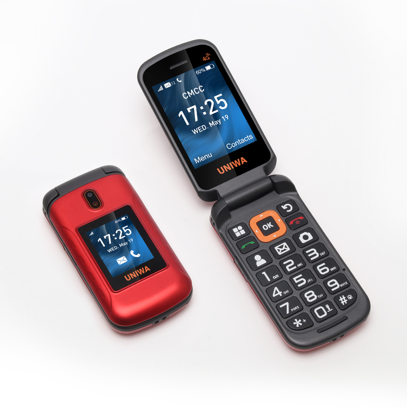 Кнопочный телефон Uniwa V909t 4G LTE с двумя экранами