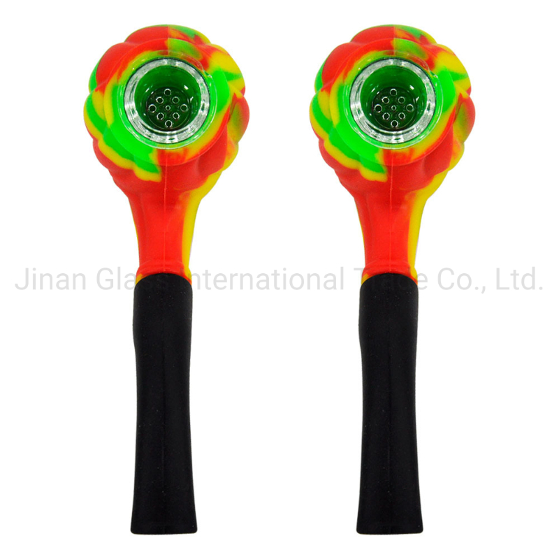 Petal Shaped Camouflage Silicone Pipe Plastic Filter Smoking Water Pipe